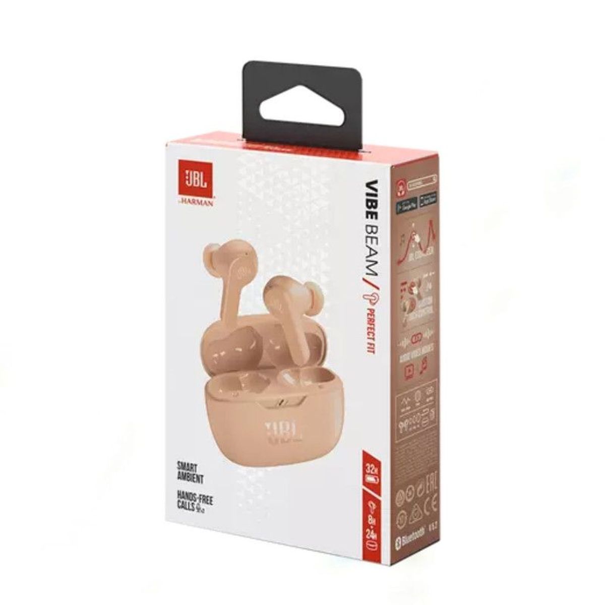 JBL - Audifonos Bluetooth JBL Vibe BEAM TWS Pure Bass - BEIGE