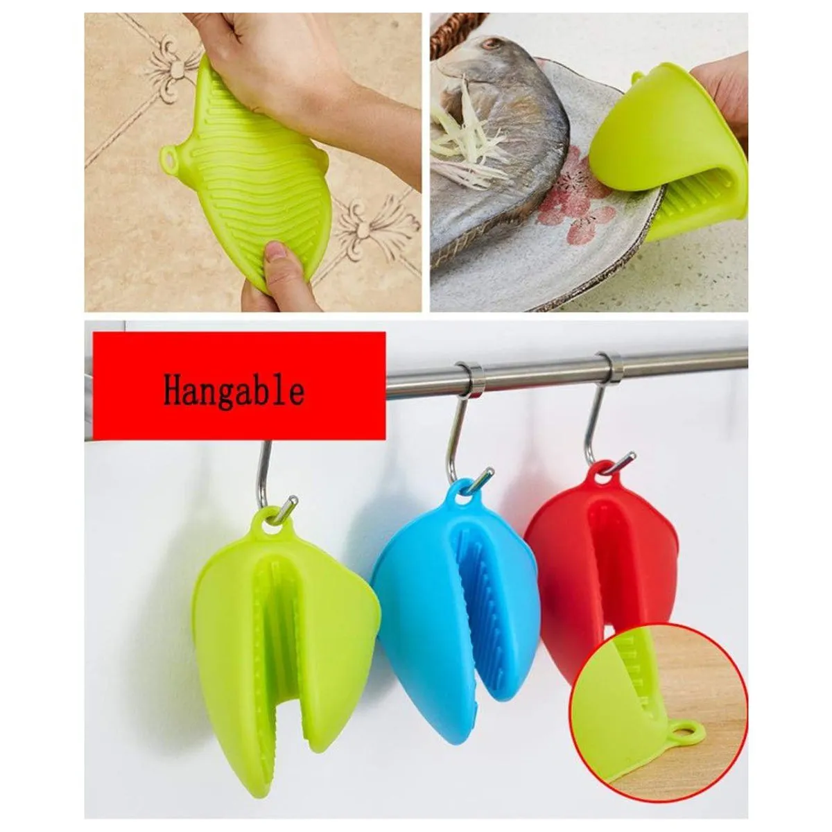 TODO FIT - Mini manoplas de horno cocina agarrador de silicona x2