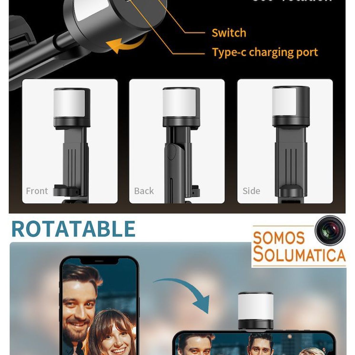 OEM - Palo Selfie Tripode - Con Flash Y Bluetooth - Aluminio