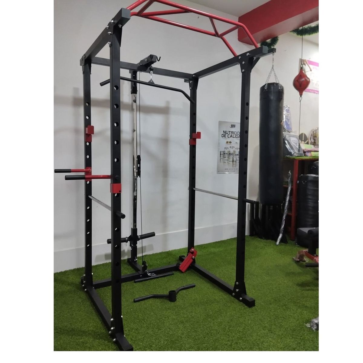 ALPHA GYM - Jaula de potenci para entrenamiento multifuncional Gym Black