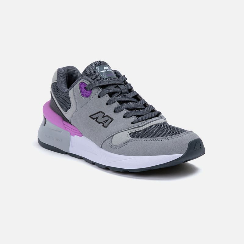 NEW ATHLETIC - ZAPATILLAS NEW ATHLETIC LIFESTYLE FLATS27 GRIS CON MORADO PARA MUJER