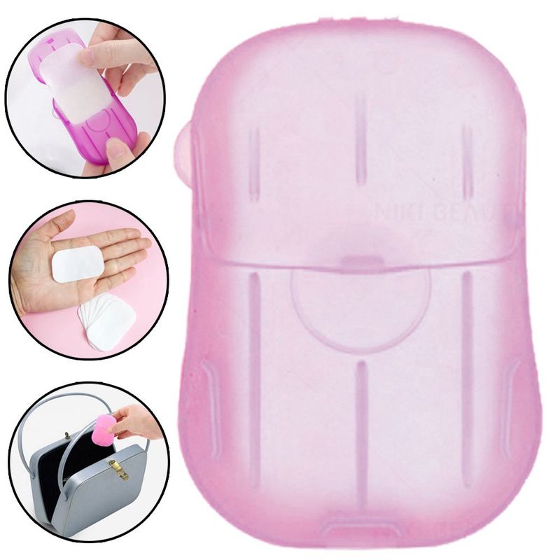 GENERICO - 5 Dispensadores de láminas de jabón portátil - Rosado