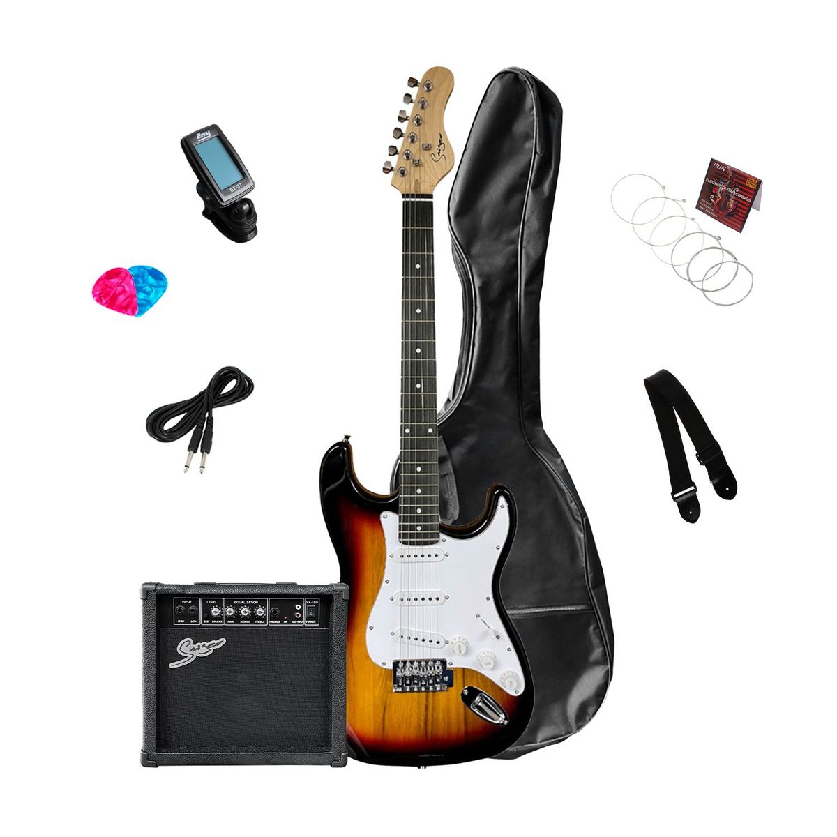 SMIGER - Pack de guitarra eléctrica Smiger Sunburst.