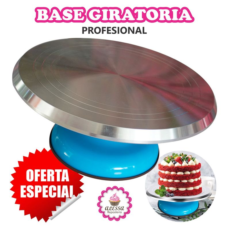 GENERICO - Base giratoria celeste para REPOSTERIA profesional de aluminio
