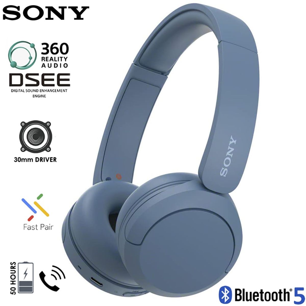 SONY - Sony Audifonos Bluetooth 5.2 Wireless 50hrs WH-CH520