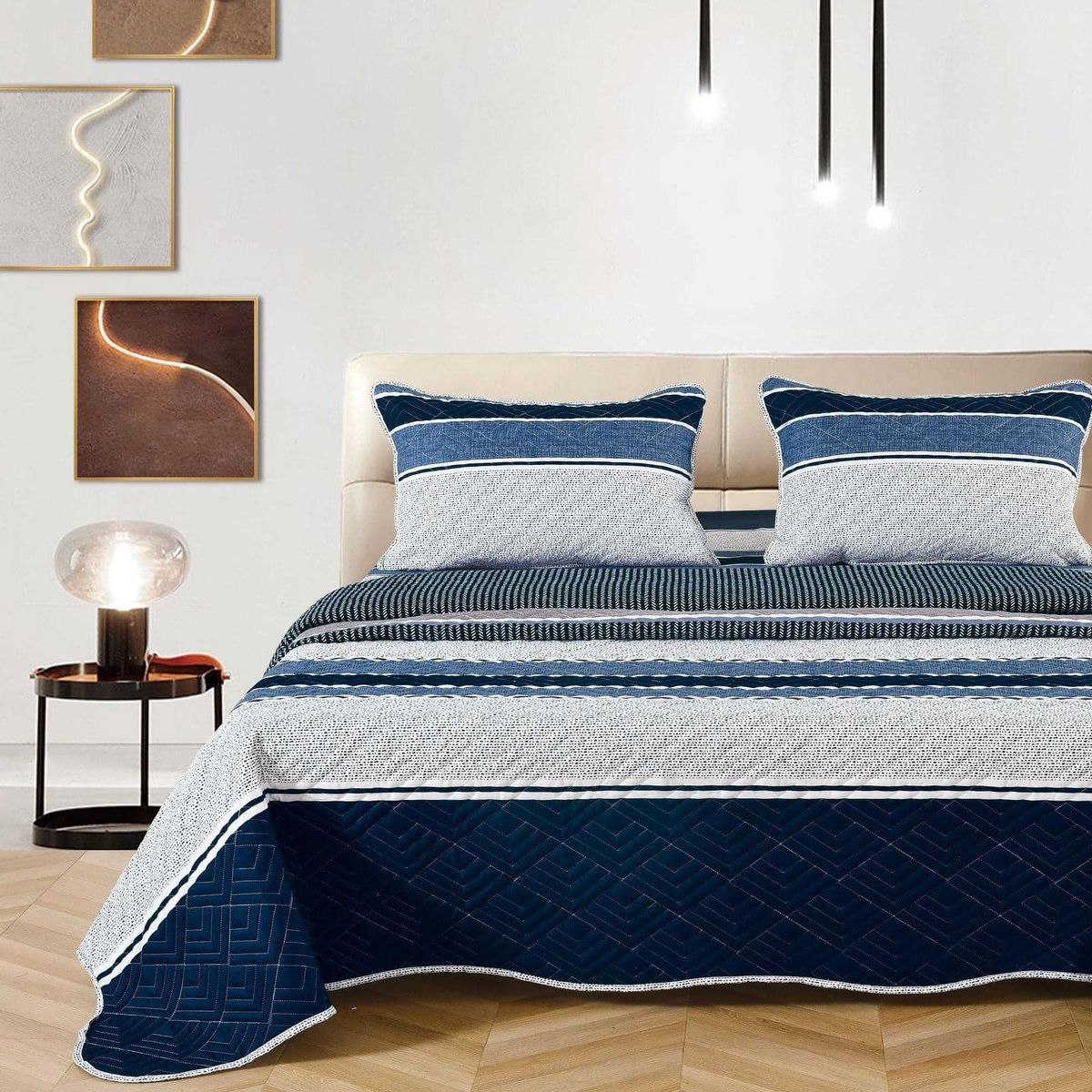 VENEZIA - Set de Cubrecama 2 Pz + Sabanas + Fundas 100% Algodón