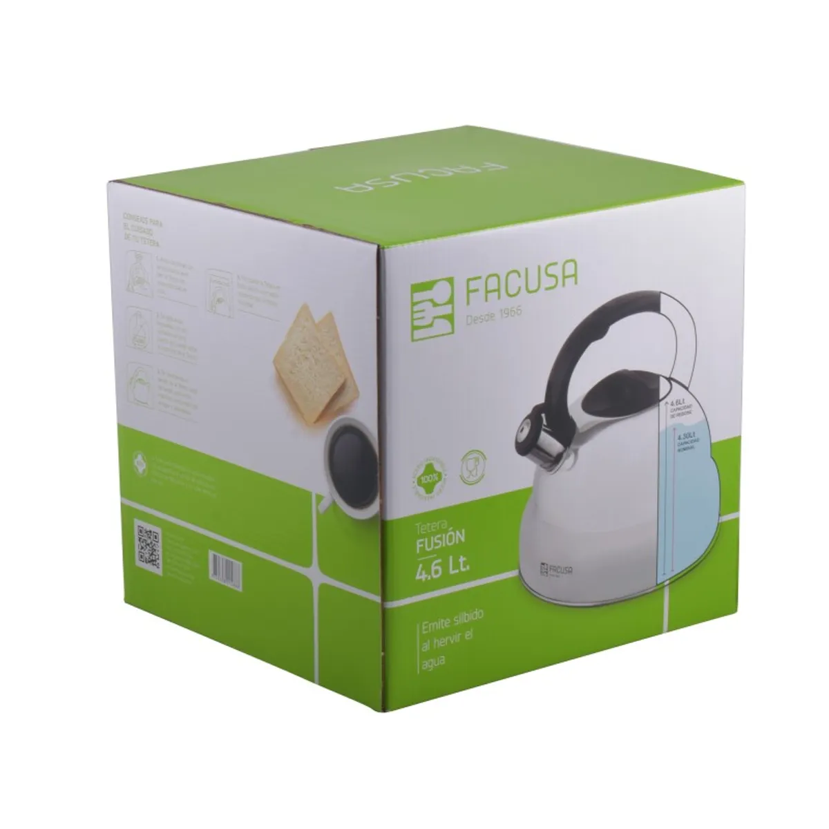 FACUSA - Tetera Acero Inoxidable Facusa de 4.6 litros con Silbador GARANTIA