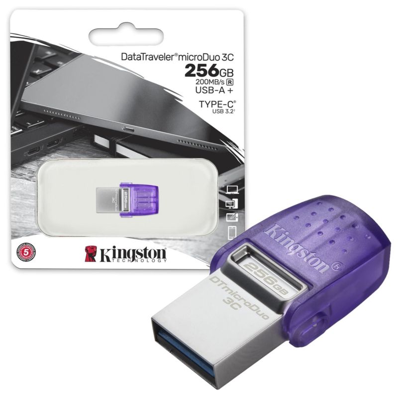 KINGSTON - Memoria USB Duo Kingston 256GB USB 3.2