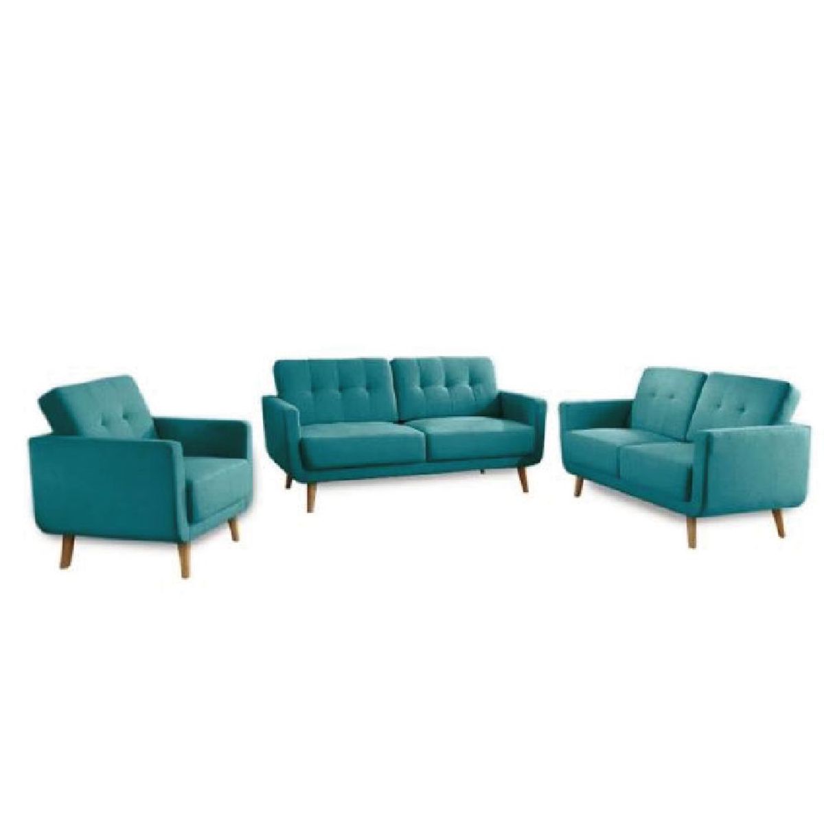 ALTO HOGAR - Juego de Sala Vintage 3 2 1 Faith Turquesa