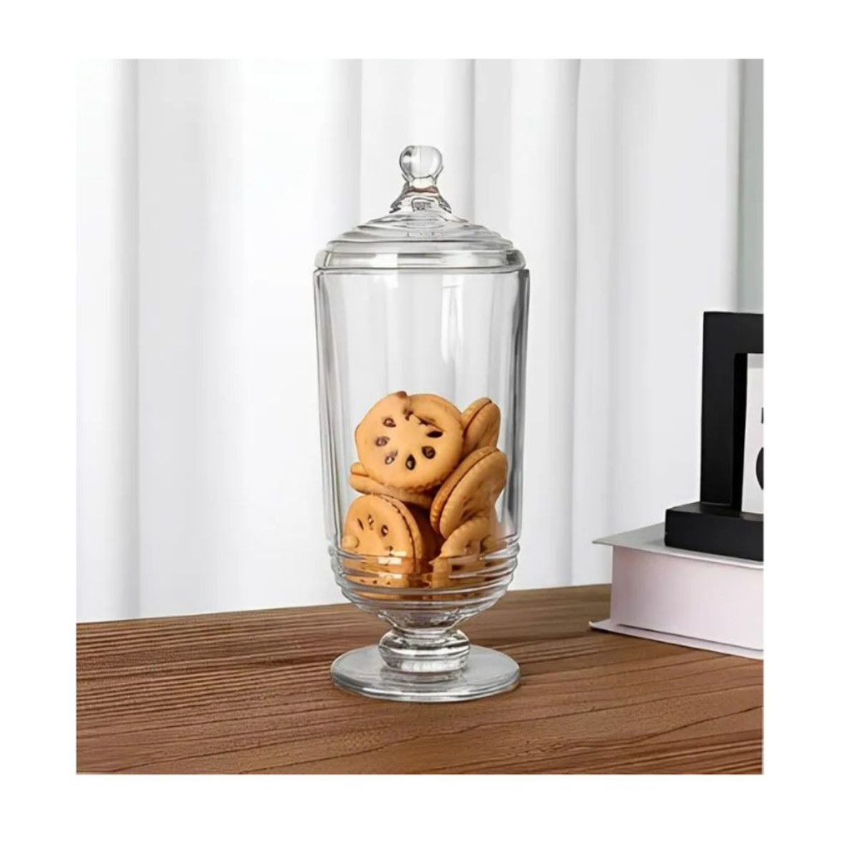 GENERICO - Bombonera de Vidrio Alta Dulcera Recipiente Multiuso
