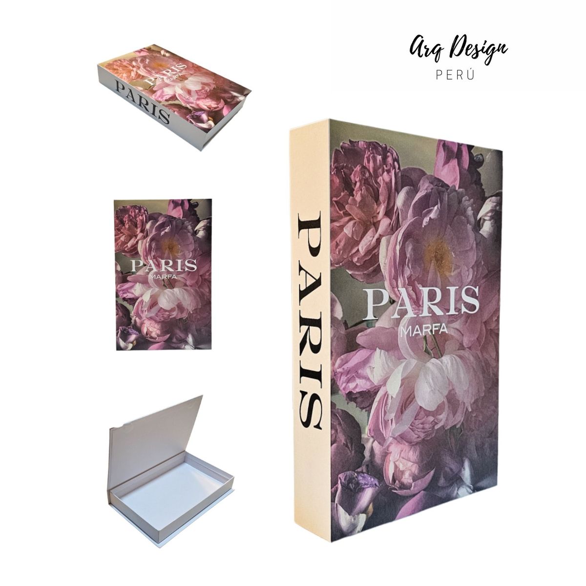 GENERICO - Libro Decorativo Tipo Baúl Paris Marfa