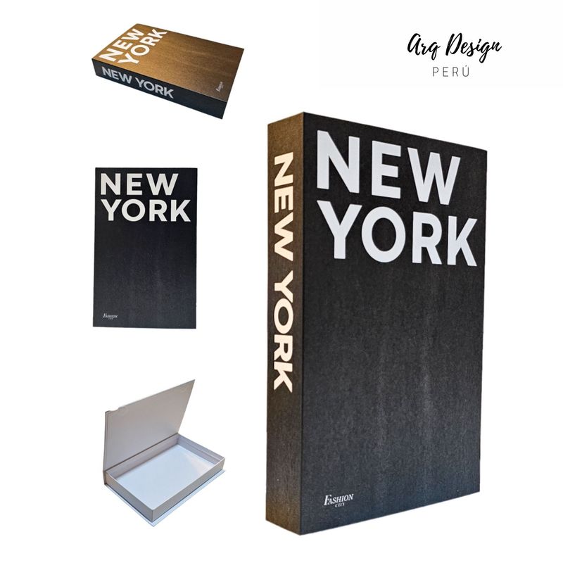 GENERICO - Libro Decorativo Tipo Baúl New York