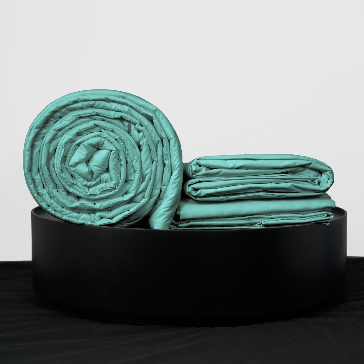 COBITEX HOME - Sábanas + Plumón Hipoalergénico + Funda Plumón King Turquesa 100 Algodón