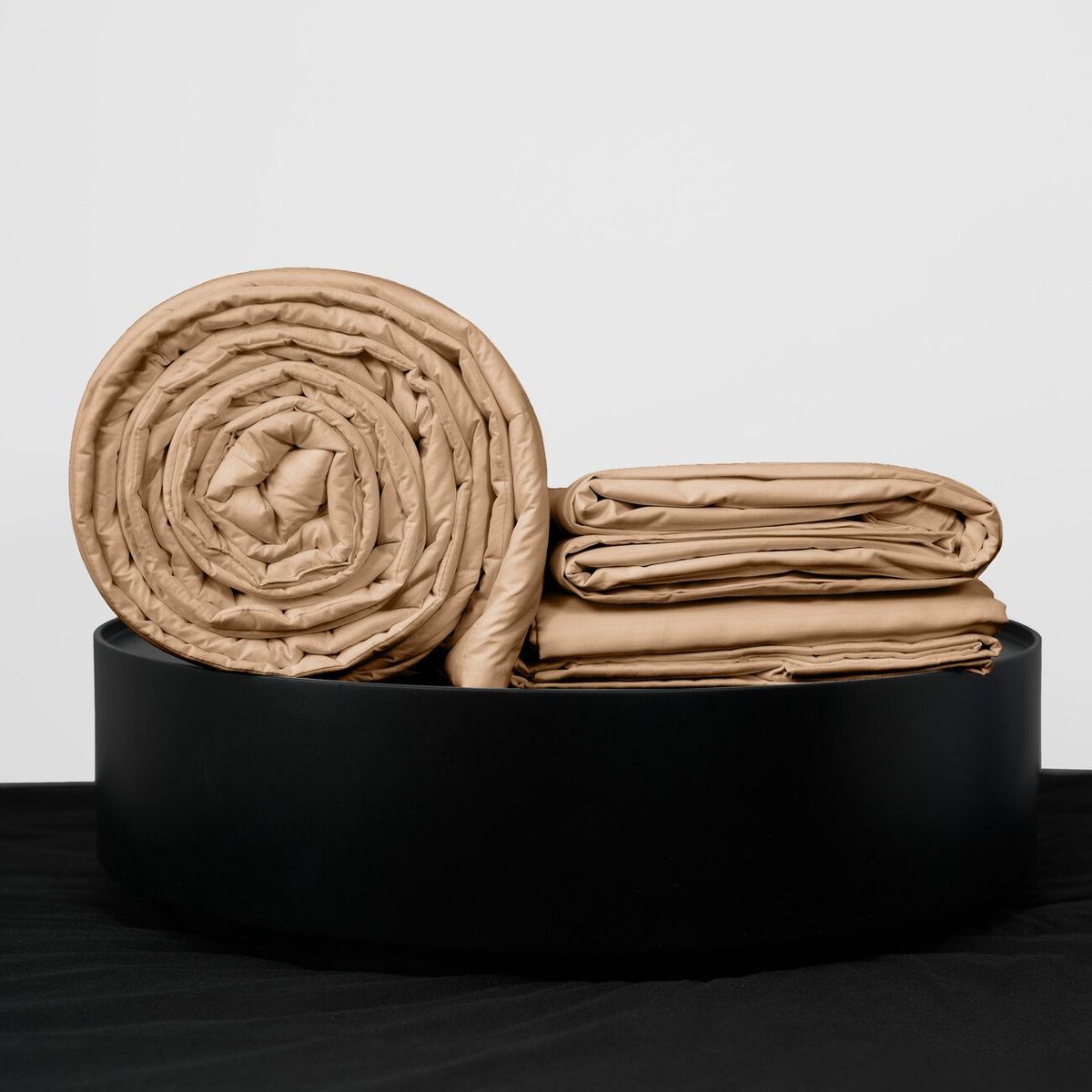 COBITEX HOME - Sábanas + Plumón Hipoalergénico + Funda Plumón 2 Plazas Beige 100% Algodón.