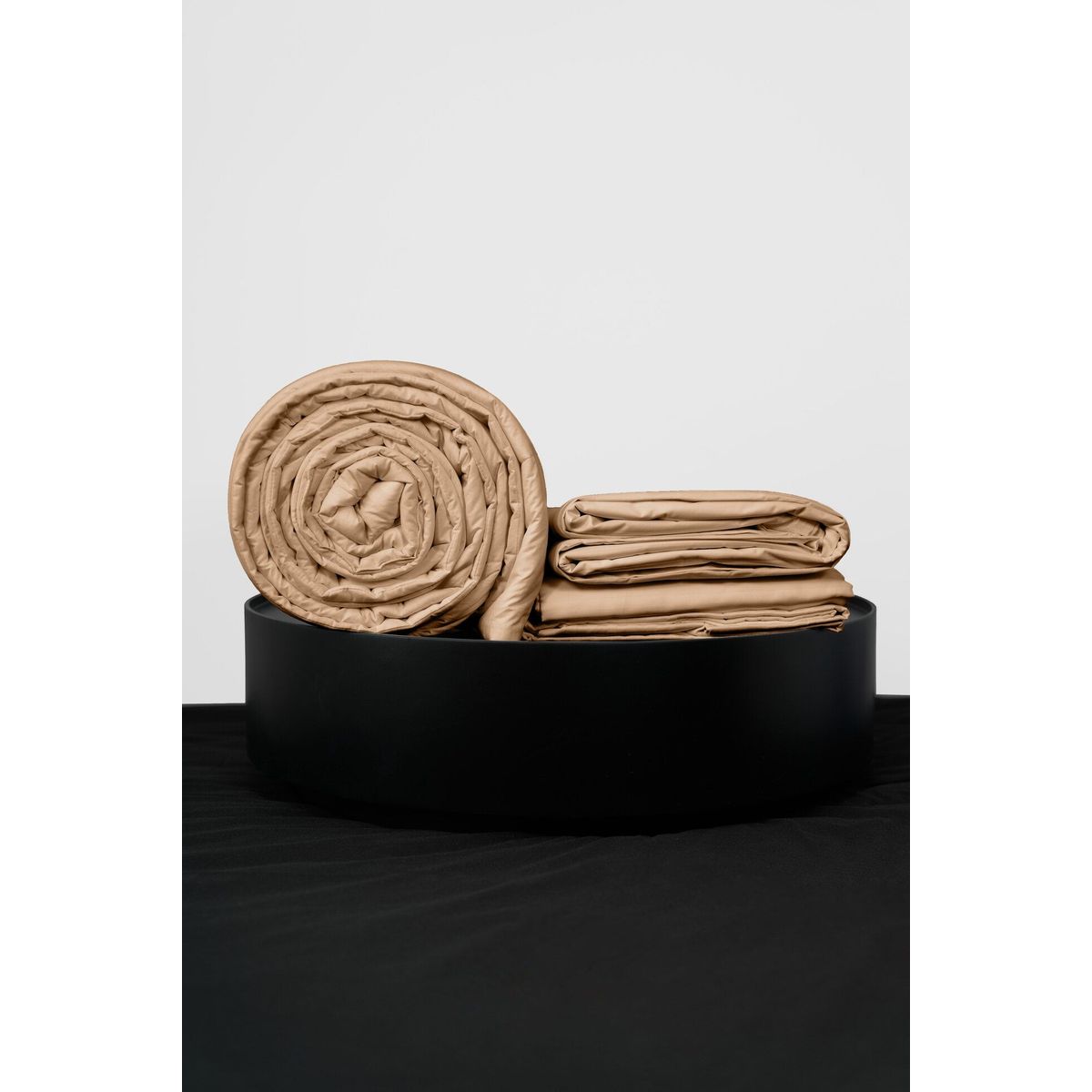 COBITEX HOME - Sábanas + Plumón Hipoalergénico + Funda Plumón 2 Plazas Beige 100% Algodón.