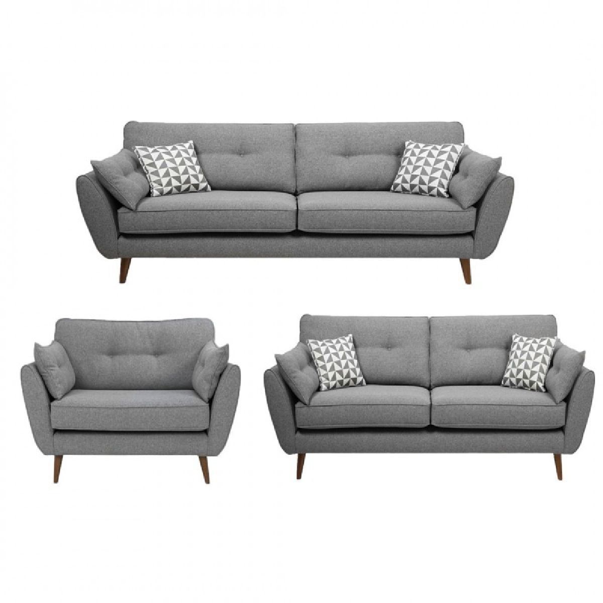 ALTO HOGAR - Juego de Sala Vintage 3 2 1 Altina Gris