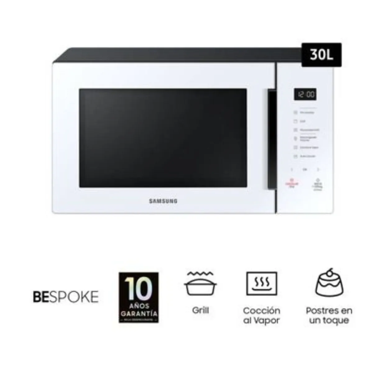 SAMSUNG - Microondas Samsung con dorador 30 LT Bespoke con Grill MG30T5018UW