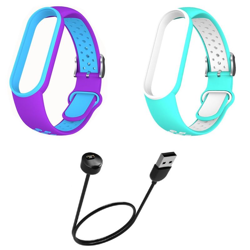 GENERICO - Correa Silicona Xiaomi Mi Band 5 / 6 / 7 azul / morado