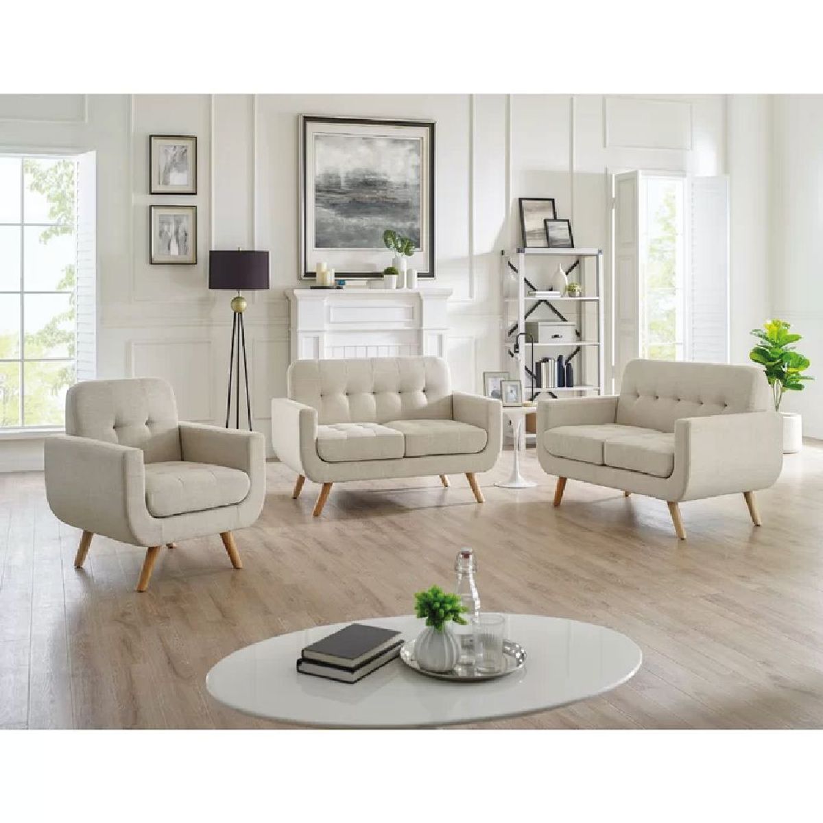 ALTO HOGAR - Juego de Sala Vania 3 2 1 Alto Hogar Crema