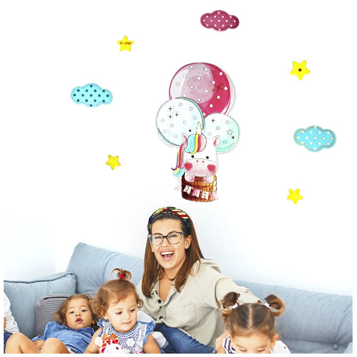 KELLER - Sticker Decorativo Infantil 3D 40X30cm S77 Unicornio