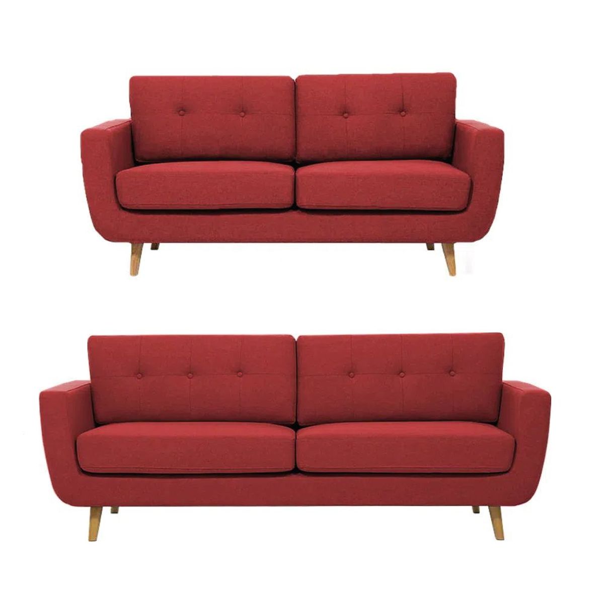 ALTO HOGAR - Juego de Sala Alyz 3 2 Vintage Alto Hogar Rojo