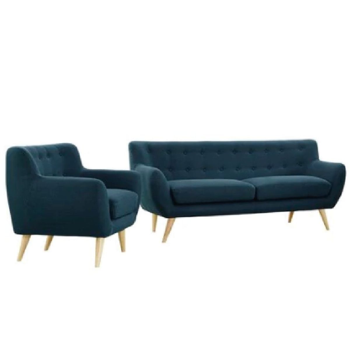 ALTO HOGAR - Juego de Sala Alto Hogar Vintage Avril 3 1 Azul Cobalto