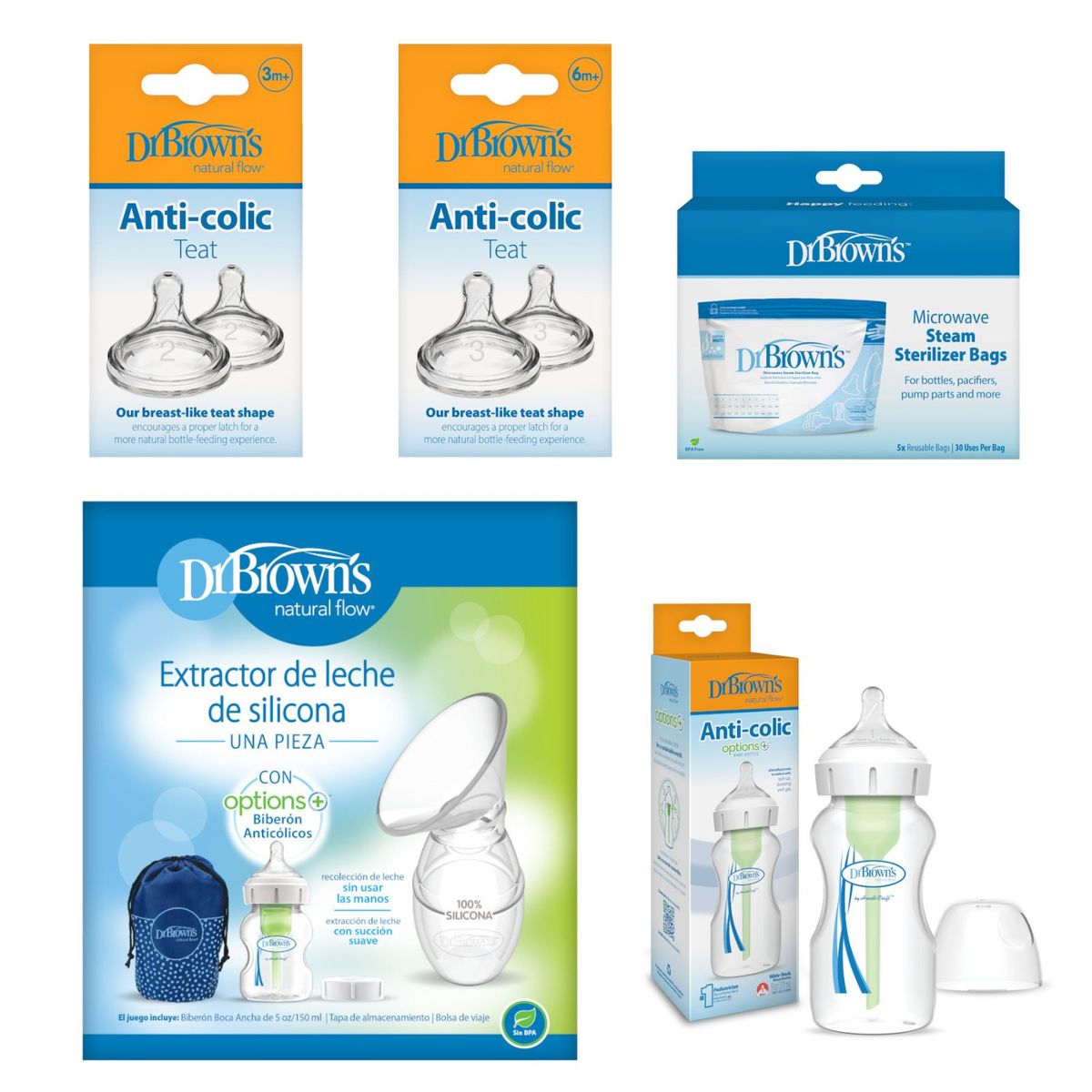 DR BROWNS - Pack Completo con Colector Boca Ancha