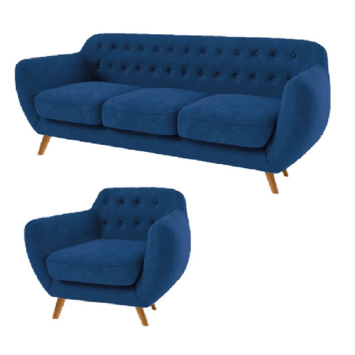 ALTO HOGAR - Juego de Sala Alto Hogar Vintage Antuane 3 1 Azul