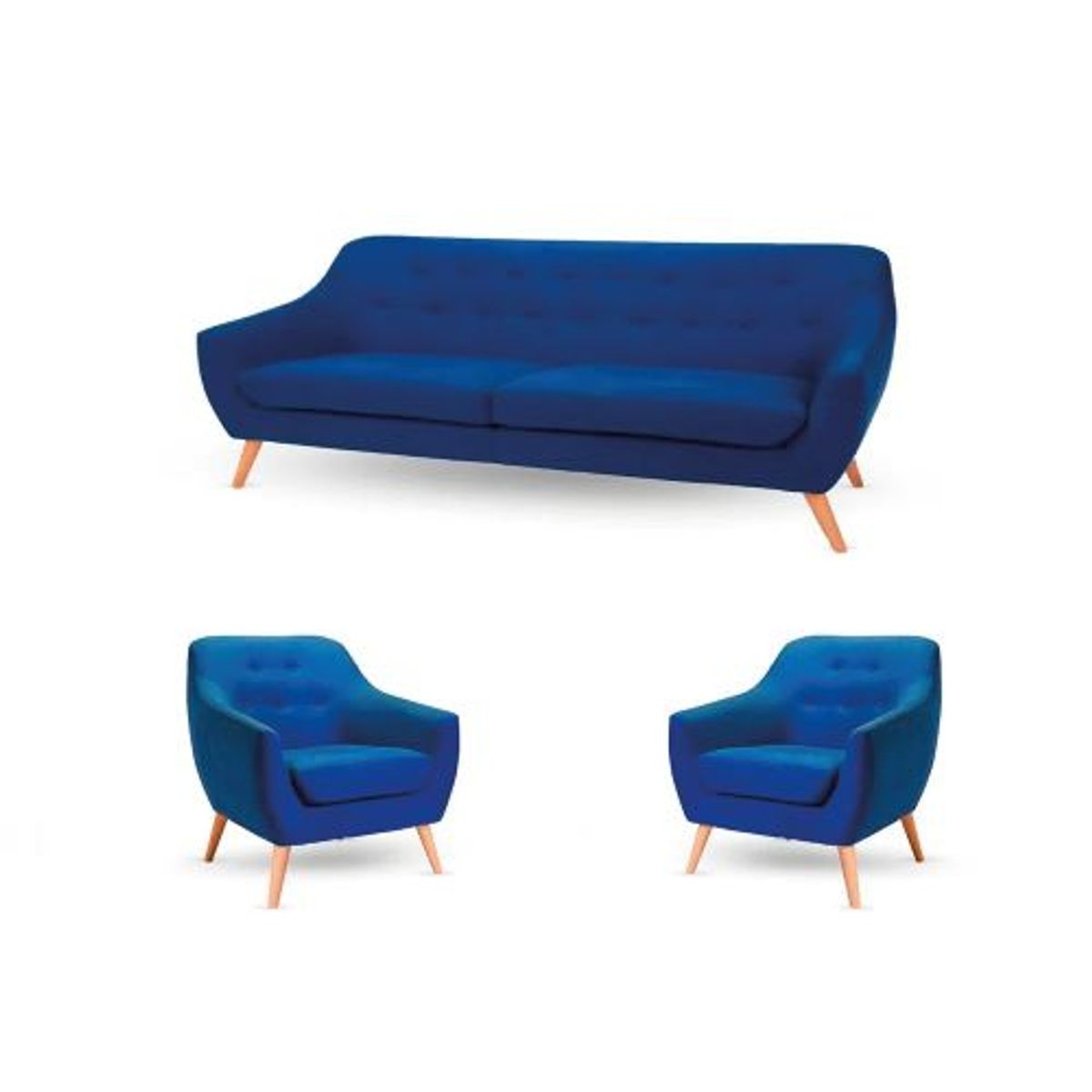 ALTO HOGAR - Juego de Sala Alto Hogar Isabella 3 1 1 Azul