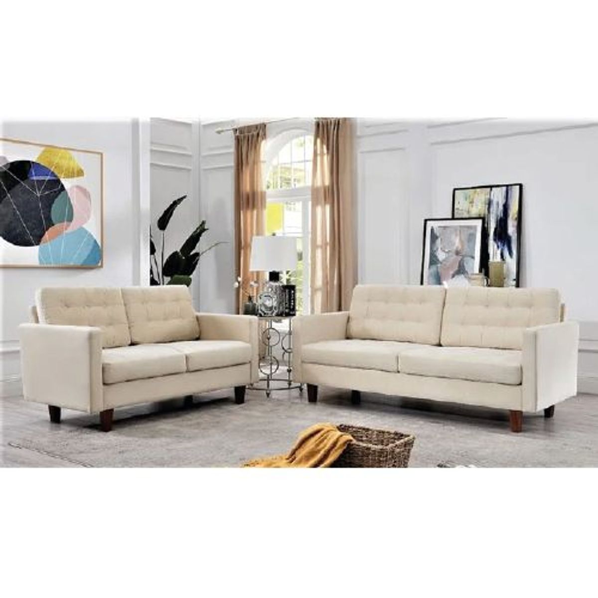 ALTO HOGAR - Juego de Sala 3 2 Priscila Alto Hogar Crema