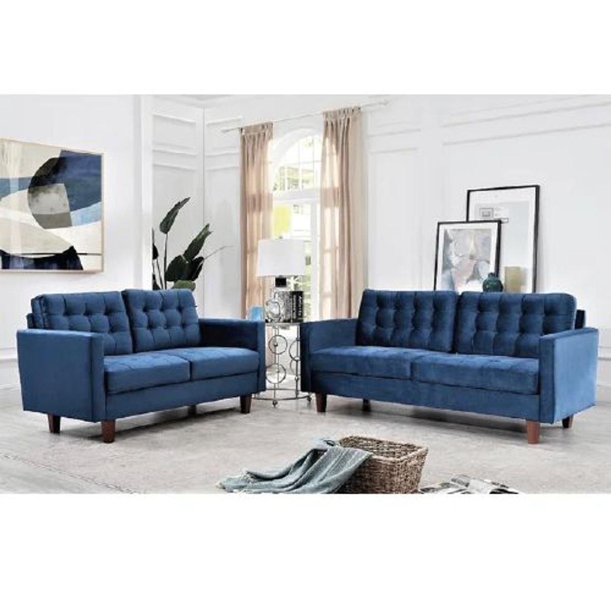 ALTO HOGAR - Juego de Sala 3 2 Priscila Alto Hogar Azul