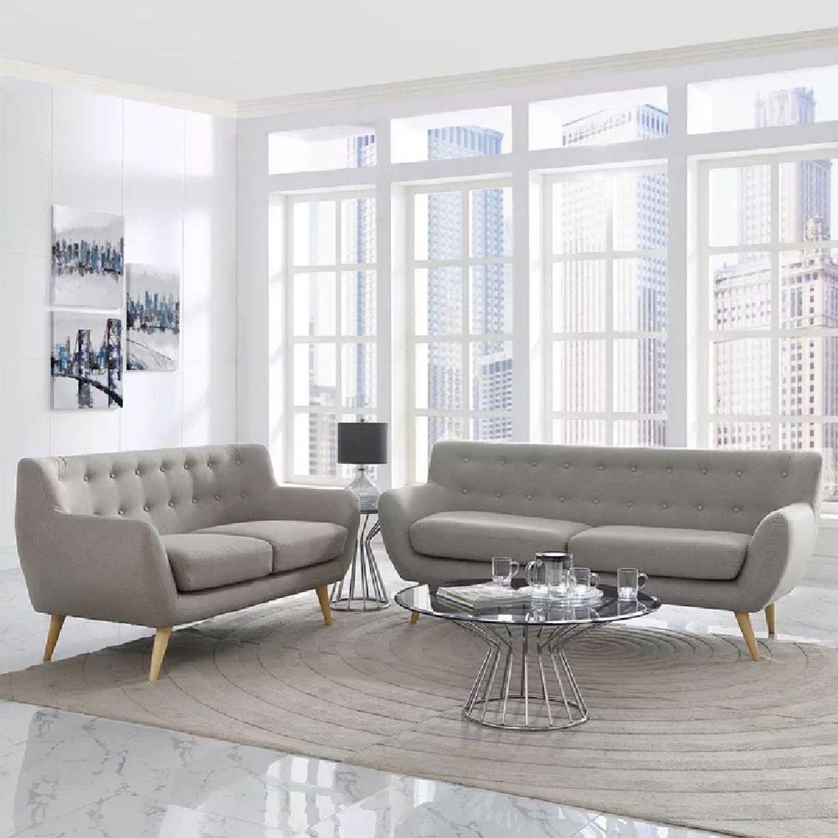 ALTO HOGAR - Juego de Sala 3 2 Avril Alto Hogar Gris