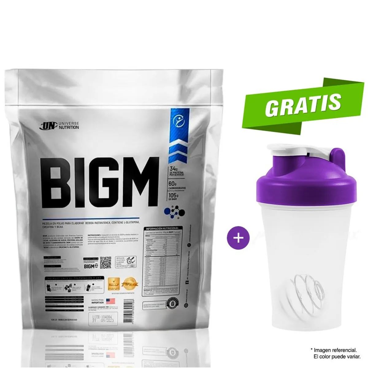 UNIVERSE NUTRITION - BIGM PROTEÍNA 5 KG COOKIES + SHAKER