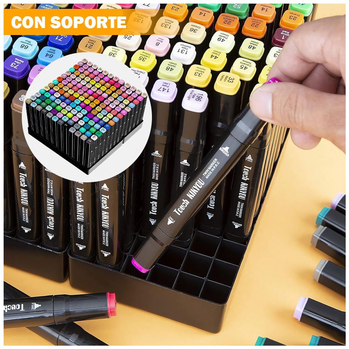 KELLER - Set 168 Plumones Estuche PZ1 Y Organizador Escritorio SJ-159