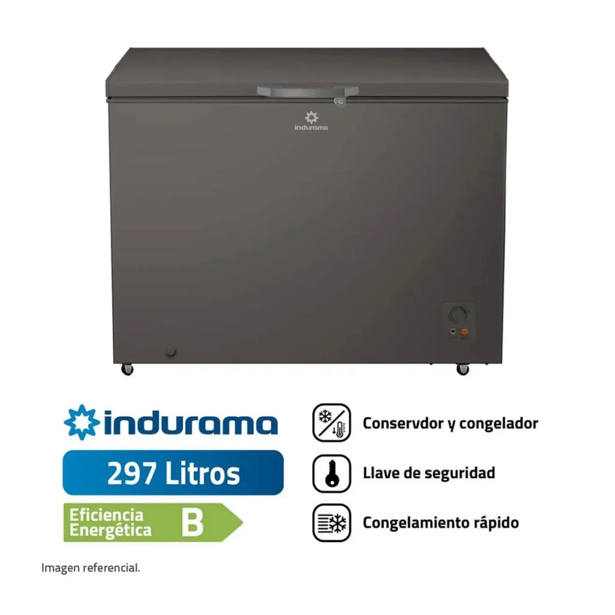 INDURAMA - CONGELADORA INDURAMA DEFROST 297L CI-320DG GRIS