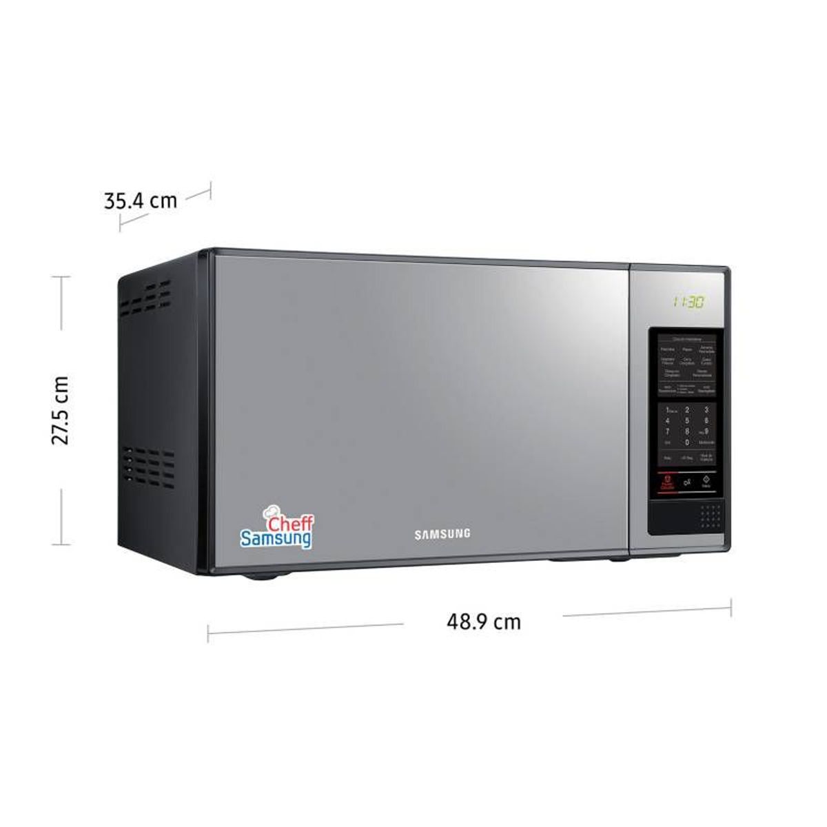 SAMSUNG - Microondas Samsung 23L con Dorador Mirror Look AGE83X