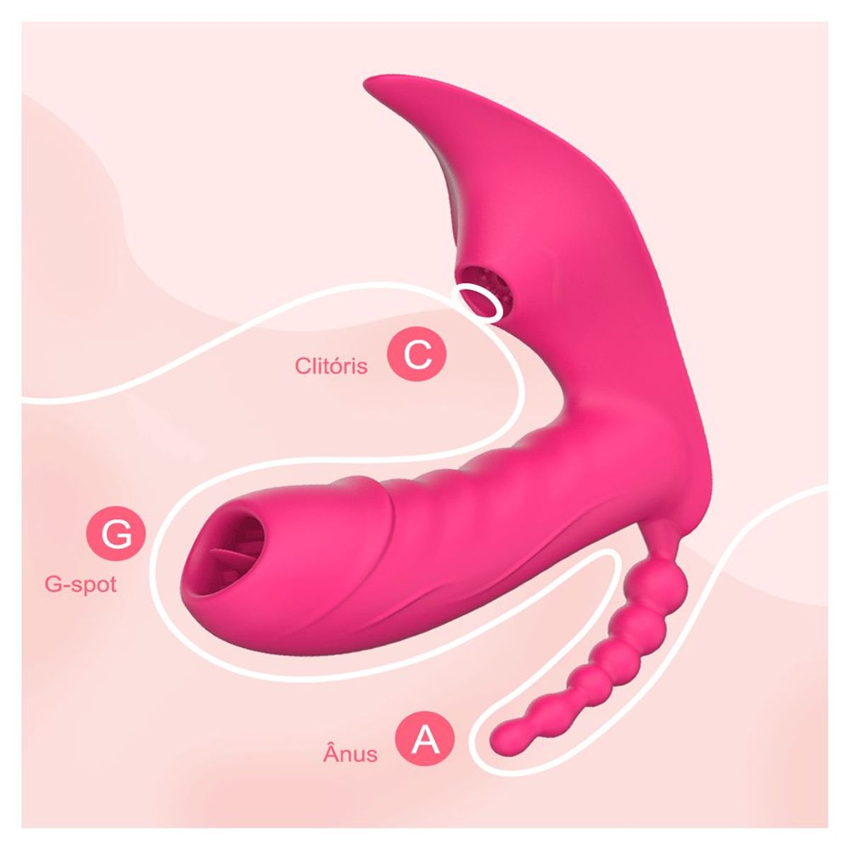 OEM - Consolador vibrador 3 en 1 con Bluetooth succion de clitoris