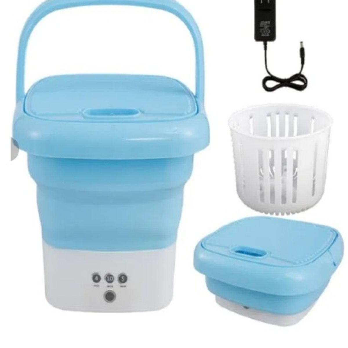 GENERICO - Mini Lavadora Portatil Celeste