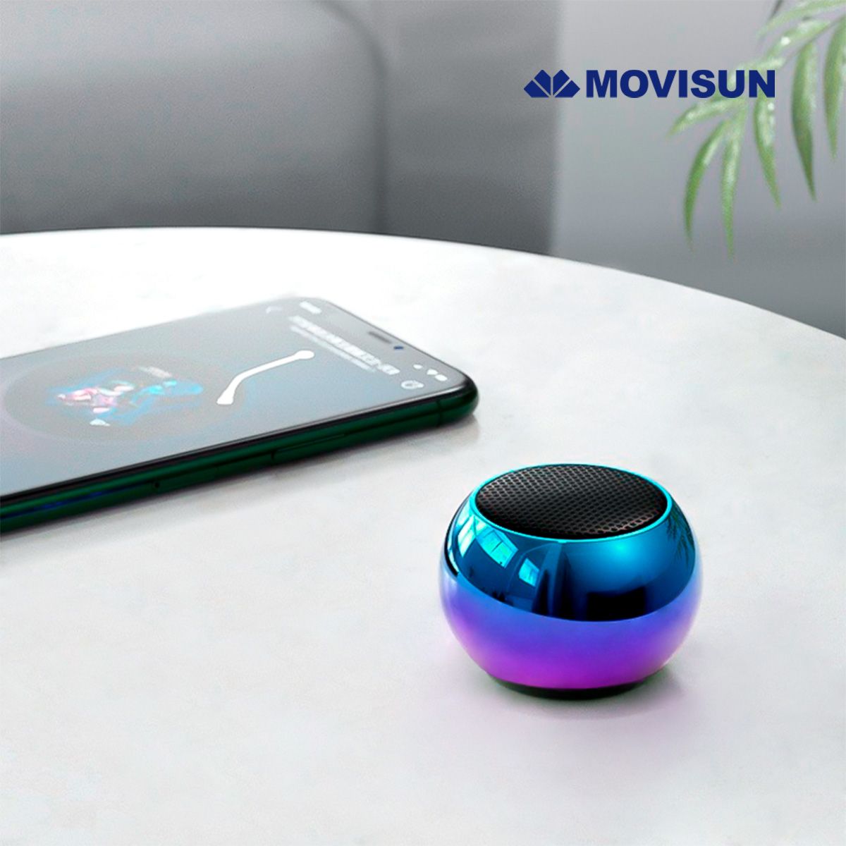 MOVISUN - Mini Parlante Bluetooth Movisun EGG NEO azul con lila