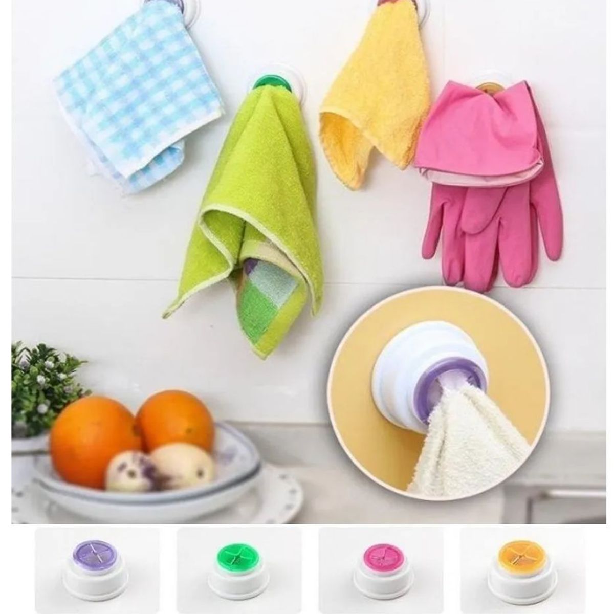 GENERICO - Gancho De Pared Multiuso Para Cocina, Baño X 3 Pcs