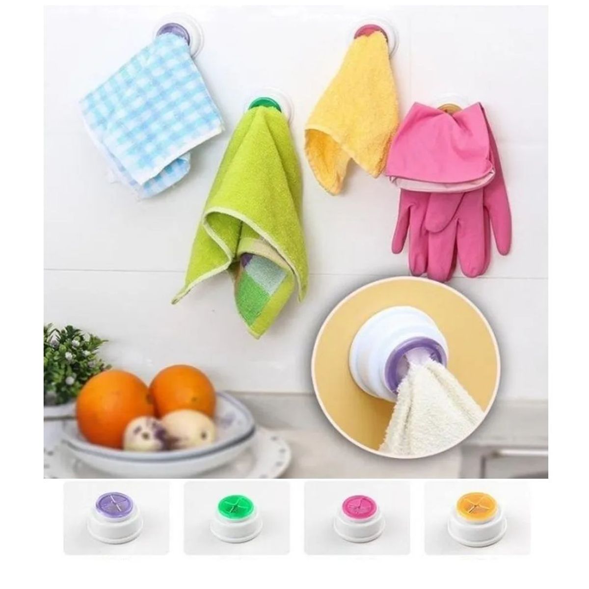 GENERICO - Gancho De Pared Multiuso Para Cocina, Baño X 3 Pcs