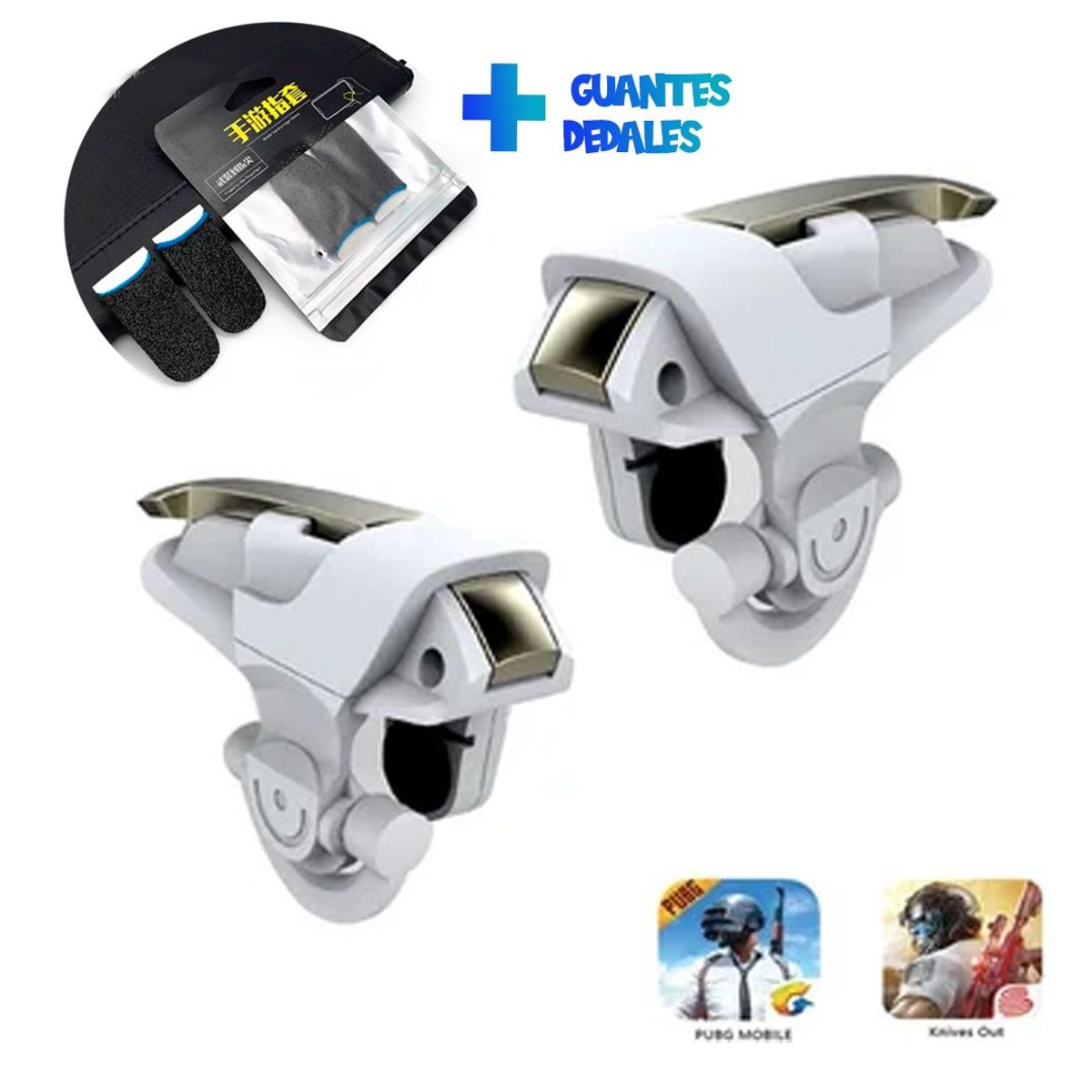 GENERICO - Gatillos Gamer Para Celular White Ghost