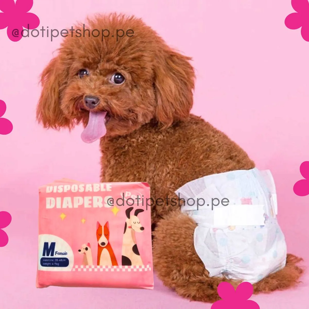 GENERICO - Pañal para mascotas Hembra Talla M 28-48CM