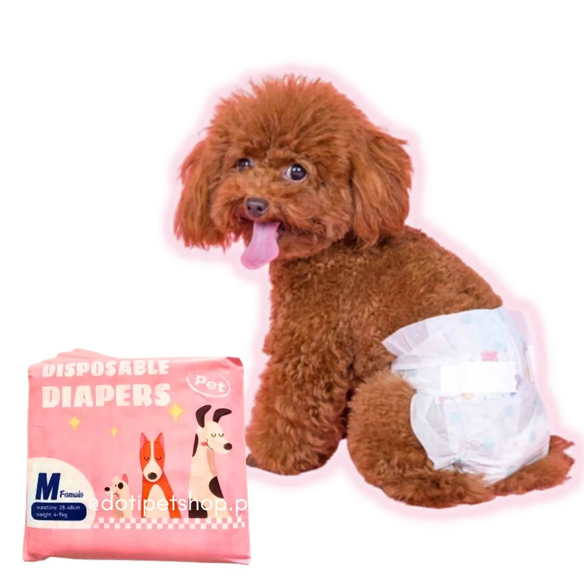 GENERICO - Pañal para mascotas Hembra Talla M 28-48CM