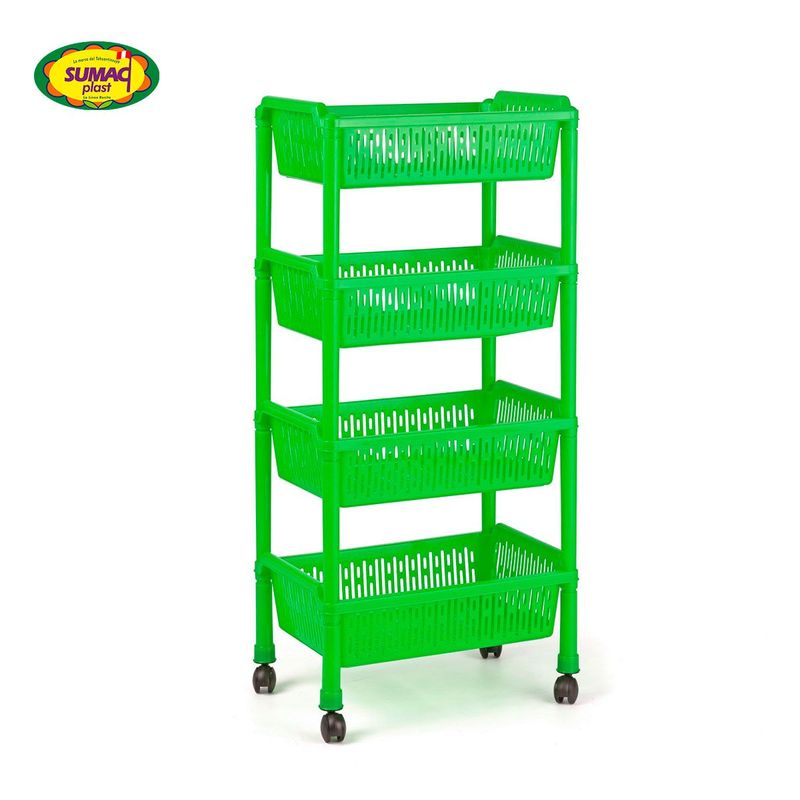 GENERICO - Verdulero Despensero Barcelona Color Entero Con Ruedas x 4 Sumac