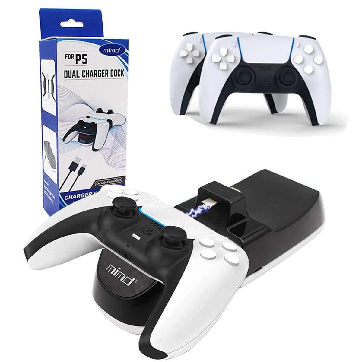 OEM - Cargador Dual para Controlador PS5 Estación de Carga Indicador LED