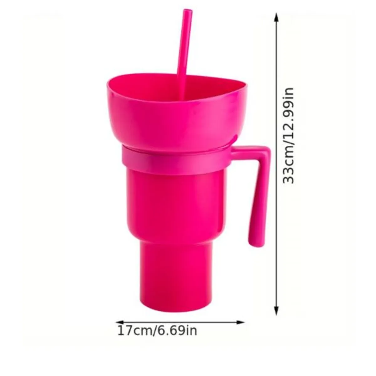 GENERICO - Vaso 2 En 1 para Bebidas y Snacks Botanero 950 Ml Cambia De Color