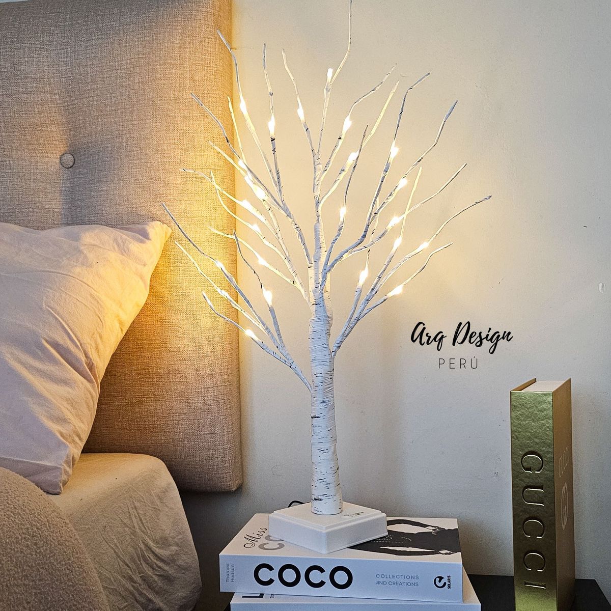 GENERICO - Lámpara de Mesa Milán Diseño Árbol Abedul