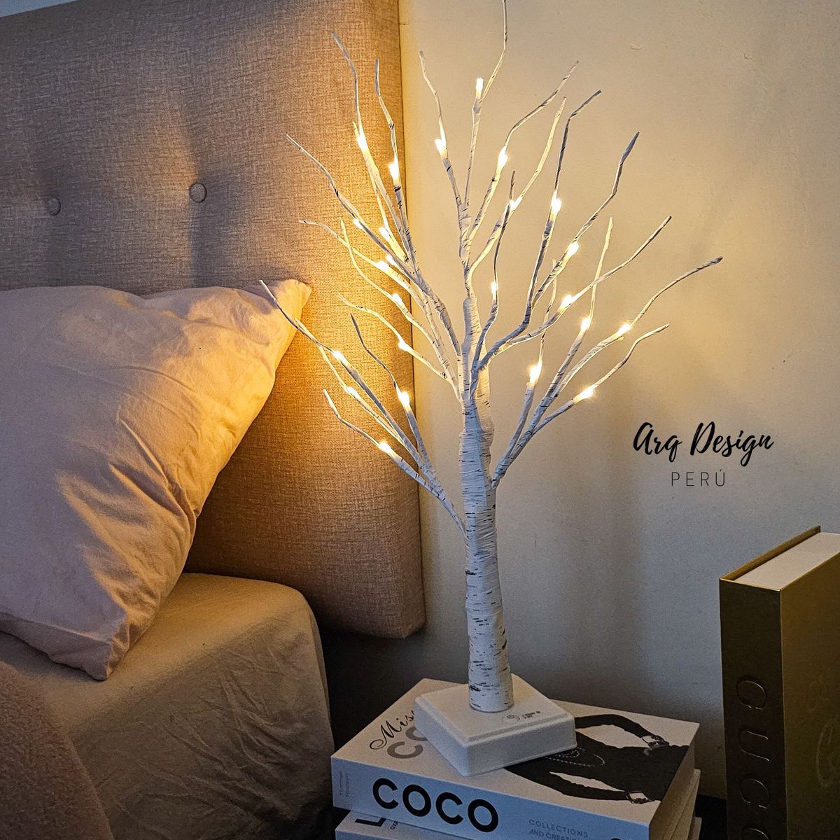 GENERICO - Lámpara de Mesa Milán Diseño Árbol Abedul