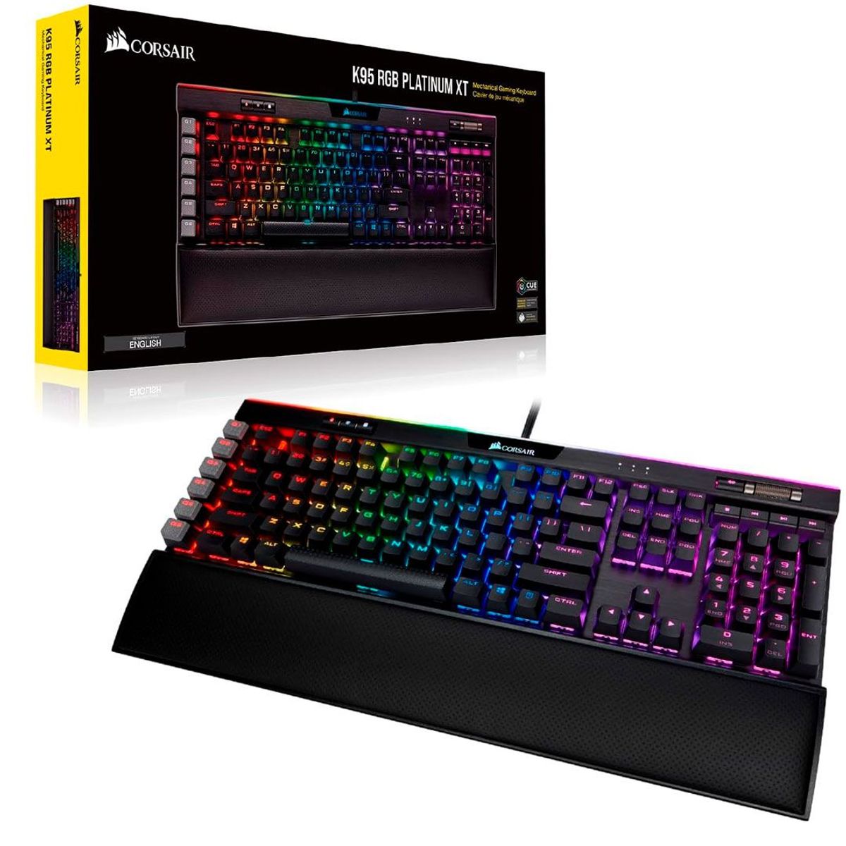 CORSAIR - Teclado mecánico gamer Corsair K95 RGB PLATINUM XT CHERRY MX SPEED